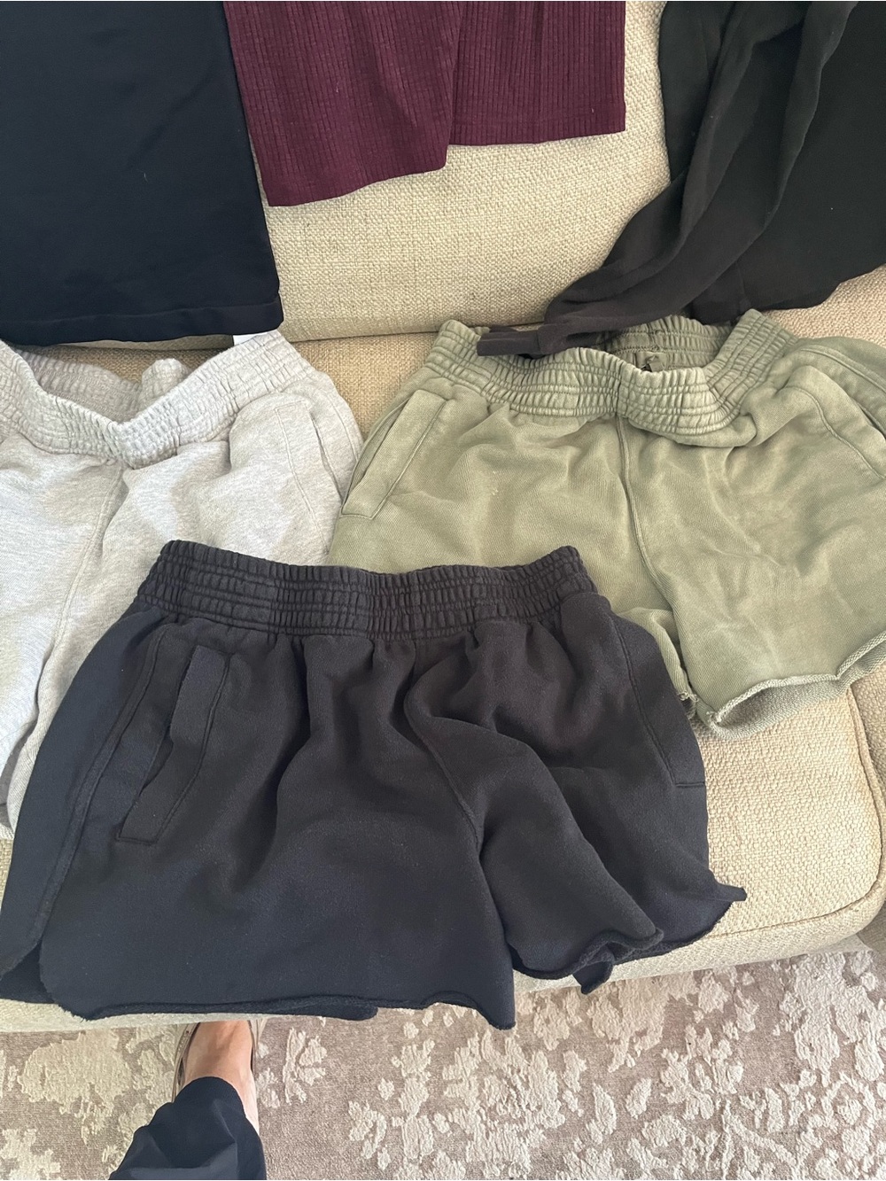 aerie Black Elastic Waist Athletic Shorts and Tops